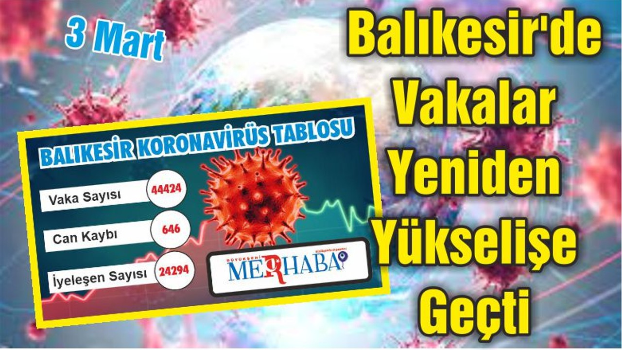Balıkesir'de Vakalar Yeniden Yükselişe Geçti