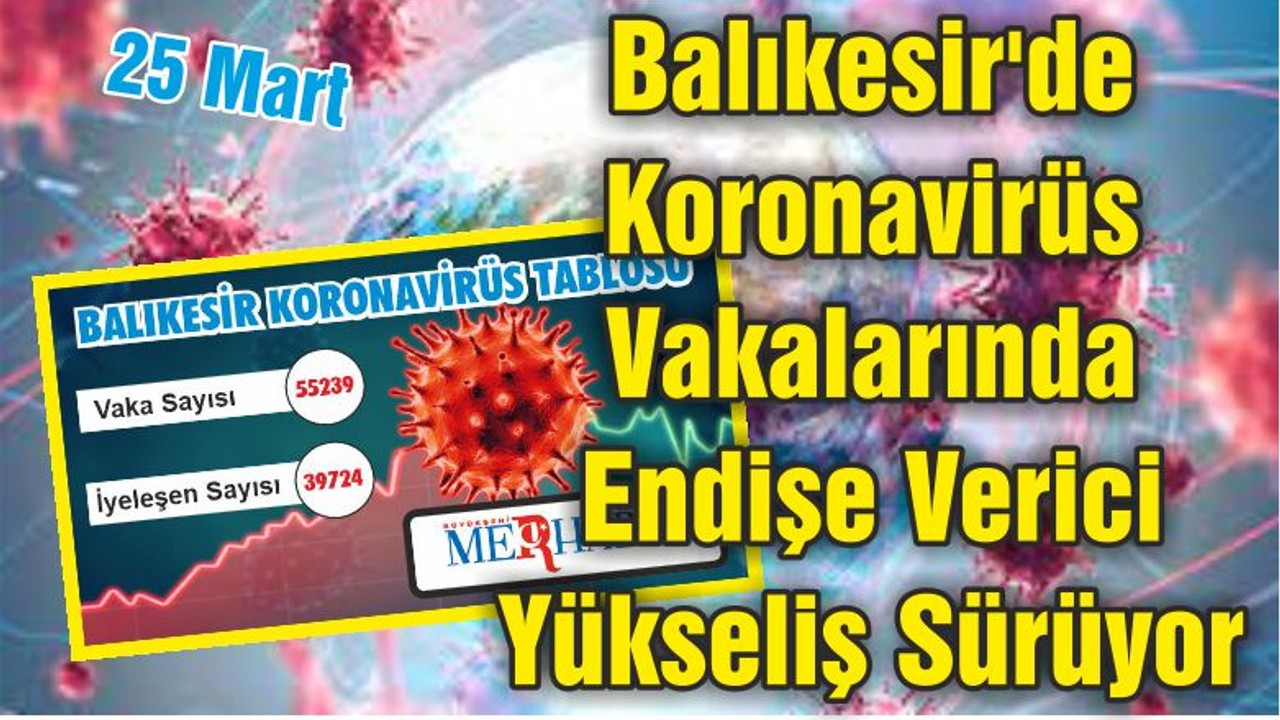 Balıkesir'de Koronavirüs Vakalarında Endişe Verici Yükseliş Sürüyor