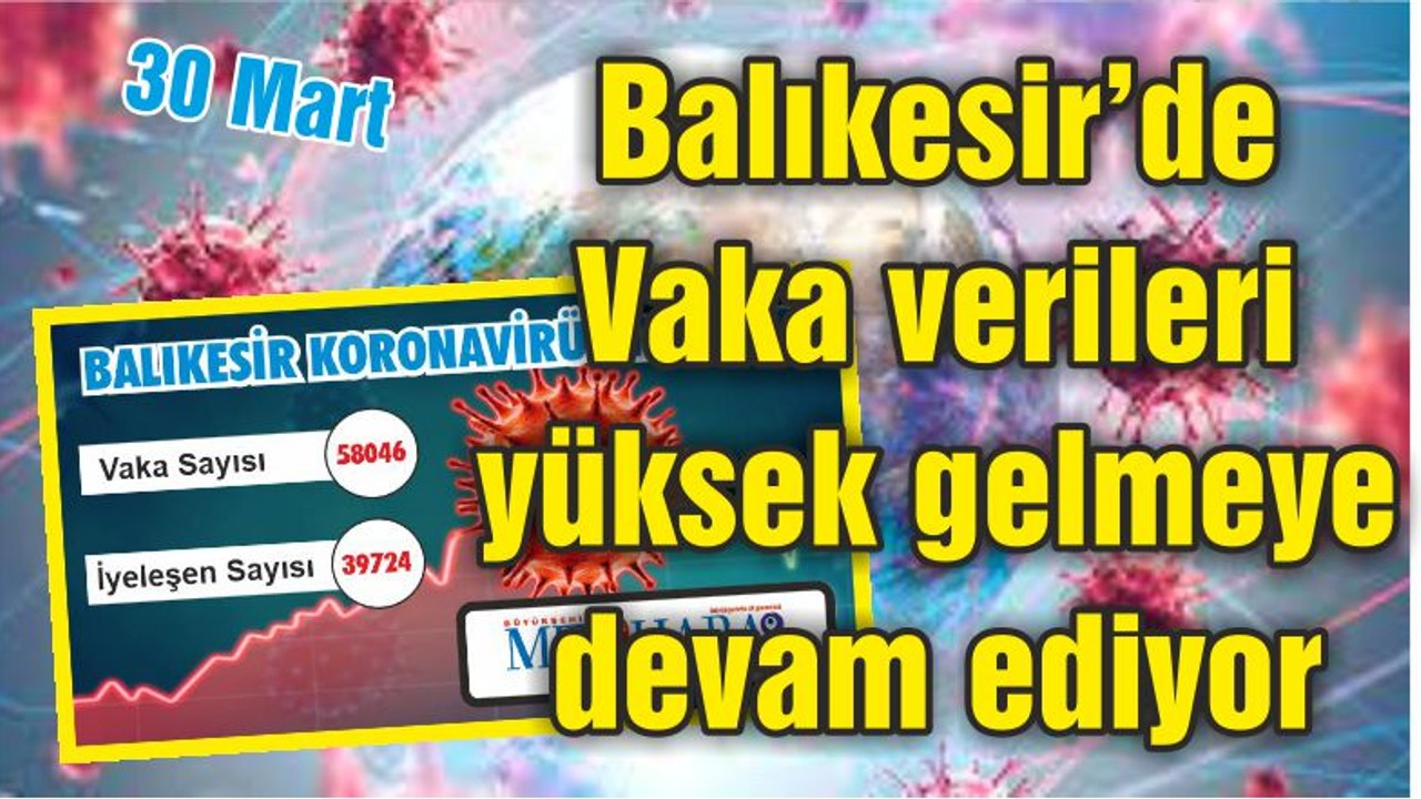 Balıkesir’de Vaka verileri yüksek gelmeye devam ediyor