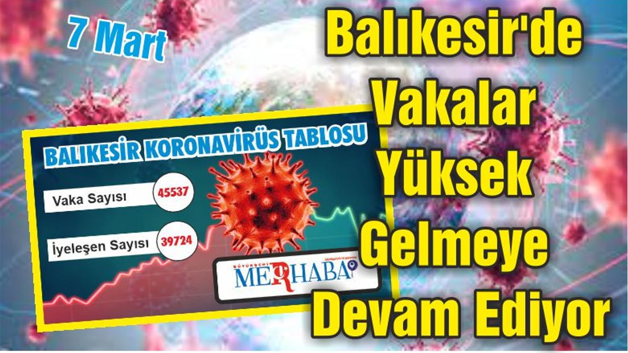 Balıkesir'de Vakalar Yüksek Gelmeye Devam Ediyor