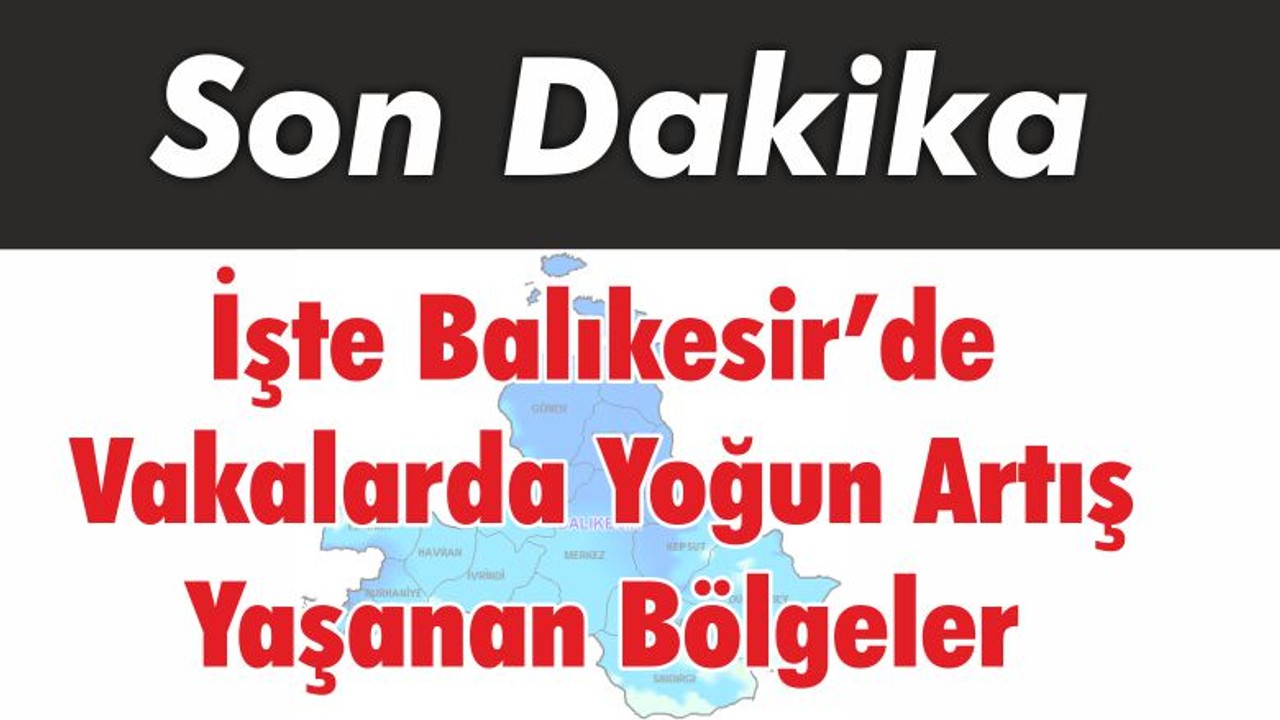 İşte Balıkesir’de Vakalarda Yoğun Artış Yaşanan Bölgeler