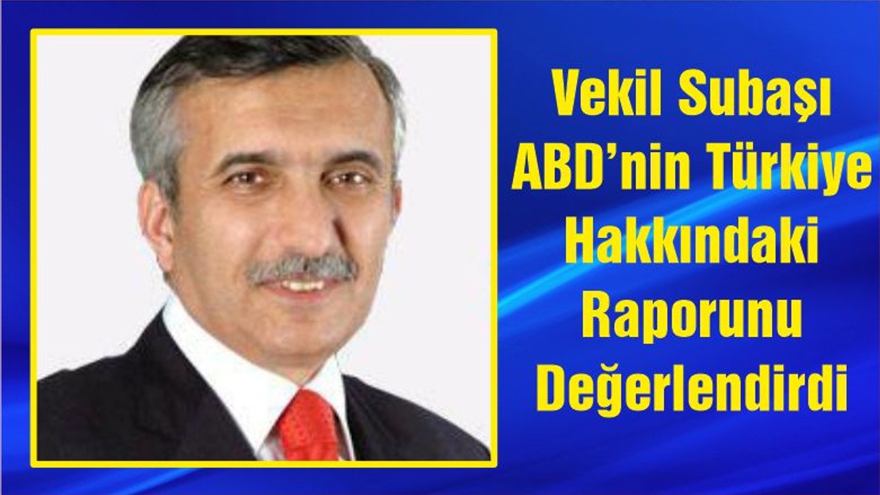 Vekil Subaşı ABD’nin Türkiye Hakkındaki Raporunu Değerlendirdi
