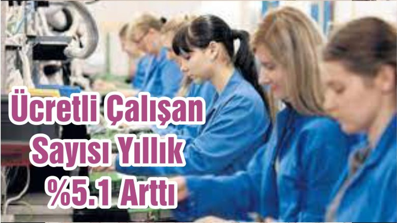 Ücretli Çalışan Sayısı Yıllık %5.1 Arttı