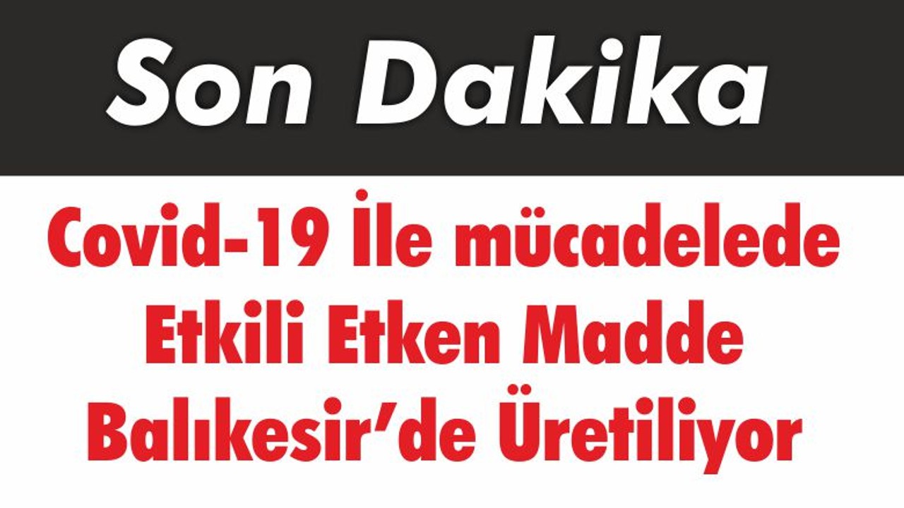 Covid-19 İle mücadelede Etkili Etken Madde Balıkesir’de Üretiliyor
