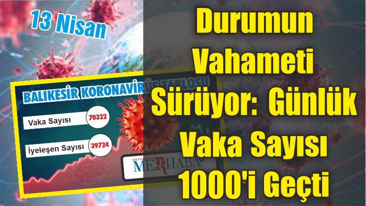 Durumun Vahameti Sürüyor: Günlük Vaka Sayısı 1000'i Geçti