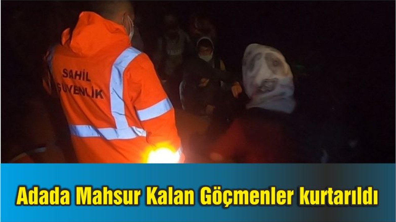 Adada Mahsur Kalan Göçmenleri Sahil Güvenlik Kurtardı