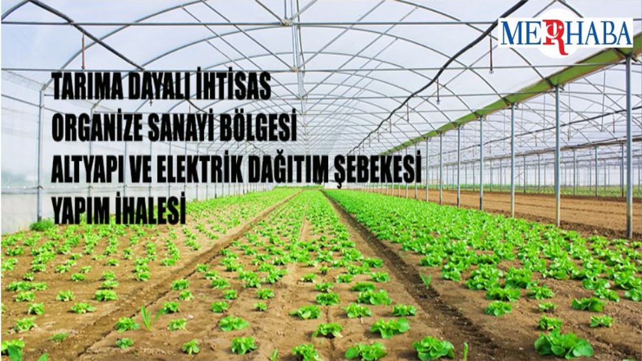 Tarıma Dayalı İhtisas Organize Sanayi Bölgesi Altyapı Ve Elektrik Dağıtım Şebekesi Yapım İhalesi