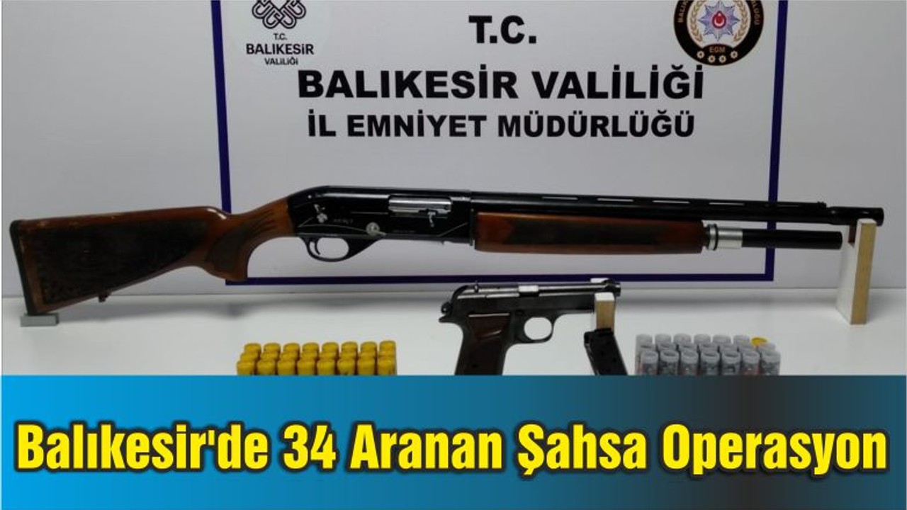 Balıkesir'de 34 Aranan Şahsa Operasyon