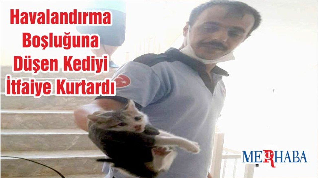 Havalandırma Boşluğuna Düşen Kediyi İtfaiye Kurtardı