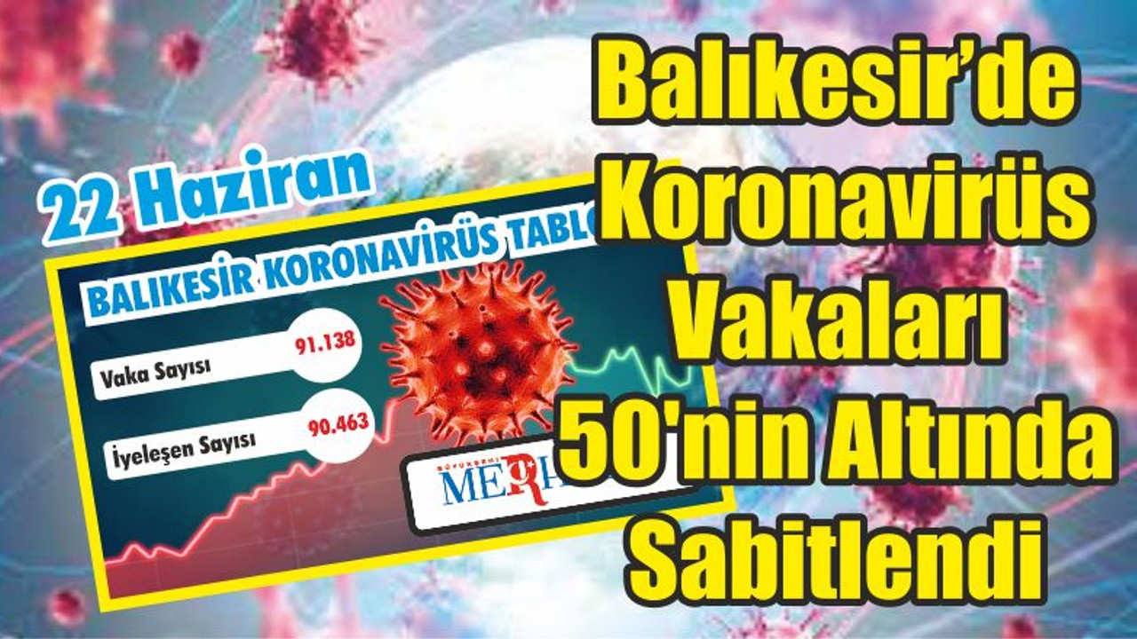 Balıkesir’de Koronavirüs Vakaları 50'nin Altında Sabitlendi