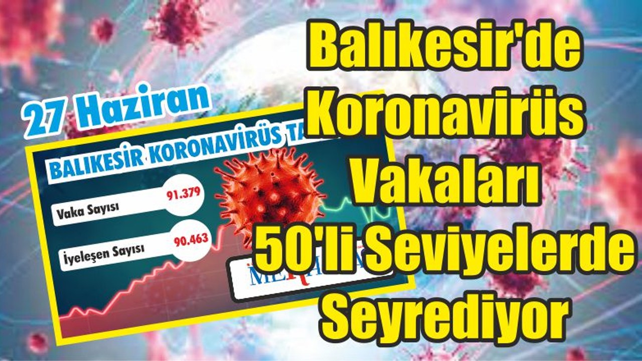 Balıkesir'de Koronavirüs Vakaları 50'li Seviyelerde Seyrediyor