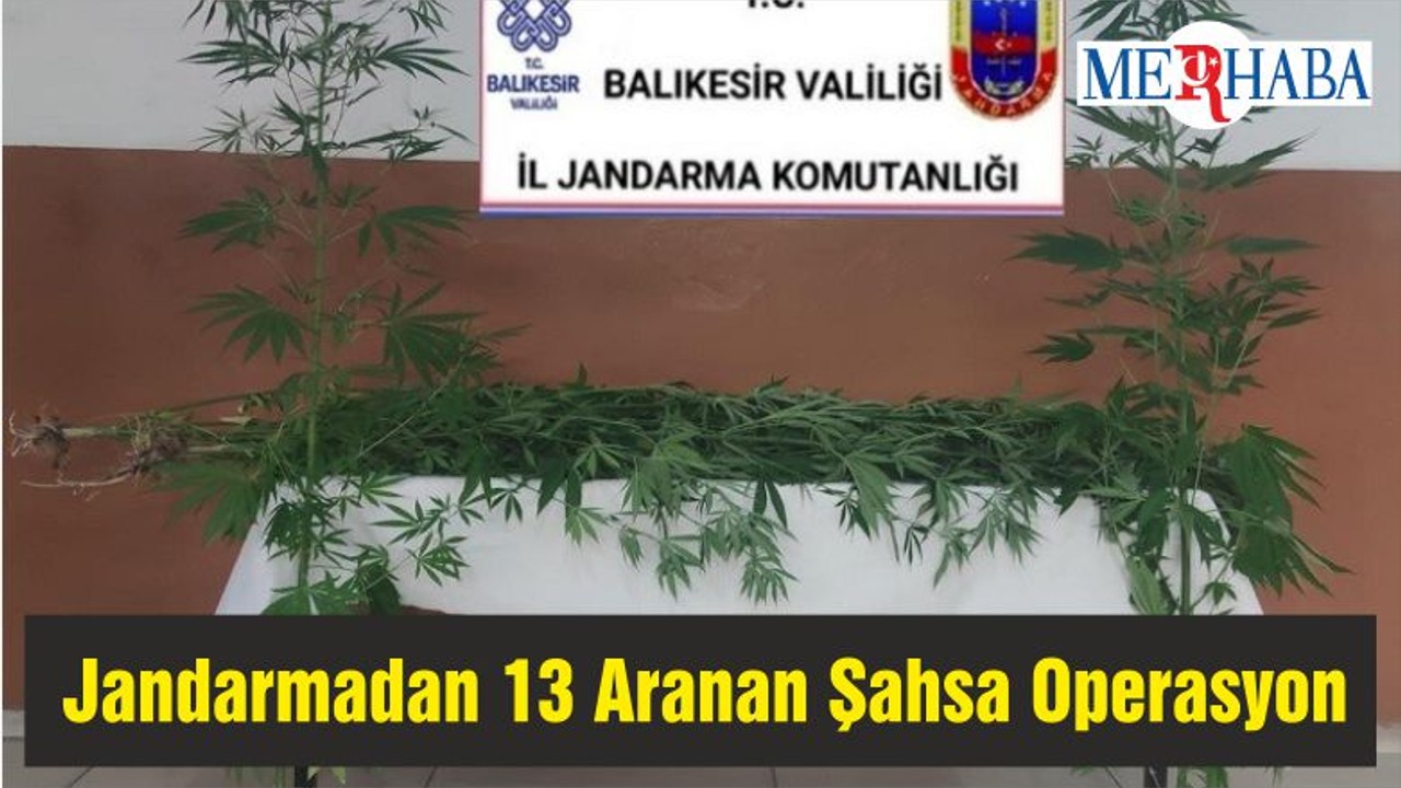 Jandarmadan 13 Aranan Şahsa Operasyon