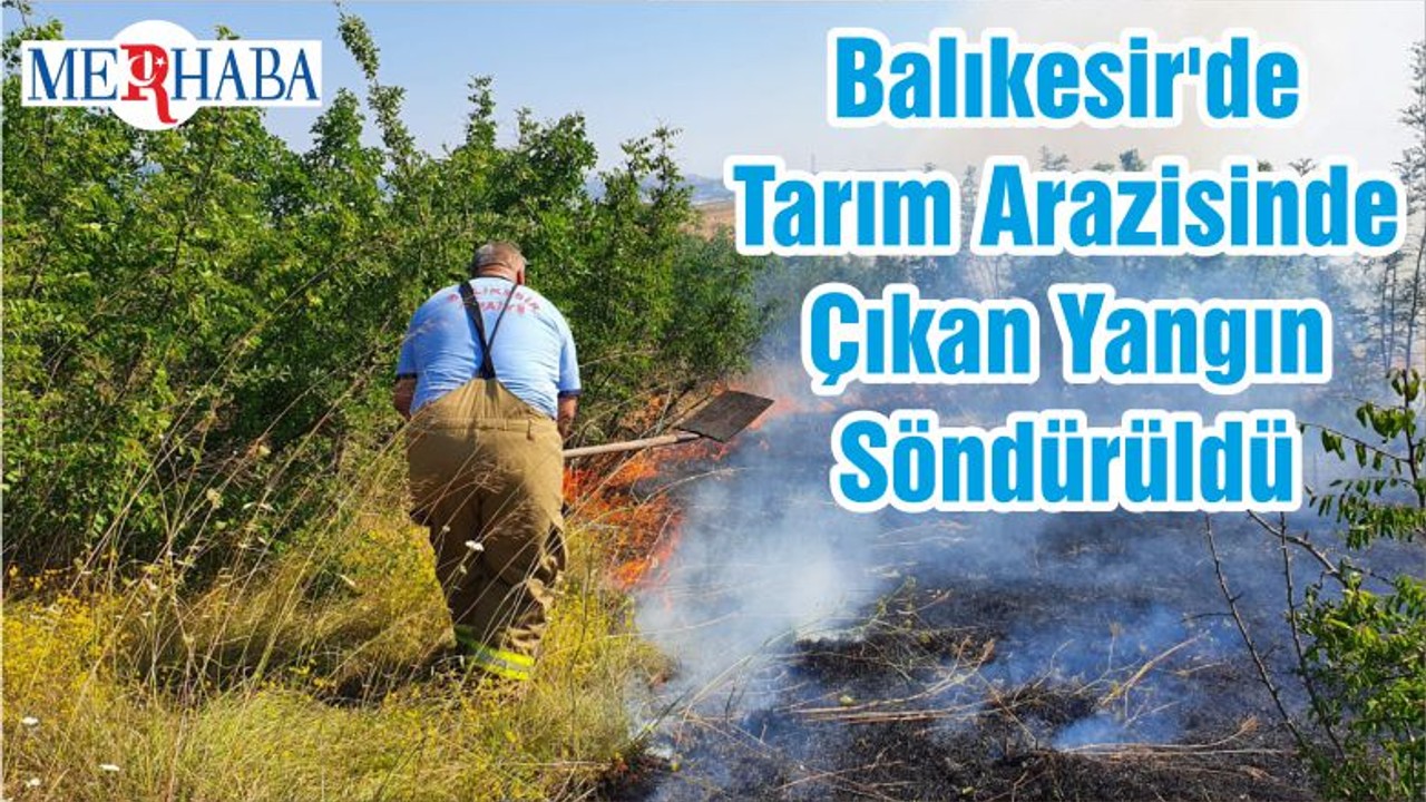 Balıkesir'de Tarım Arazisinde Çıkan Yangın Söndürüldü
