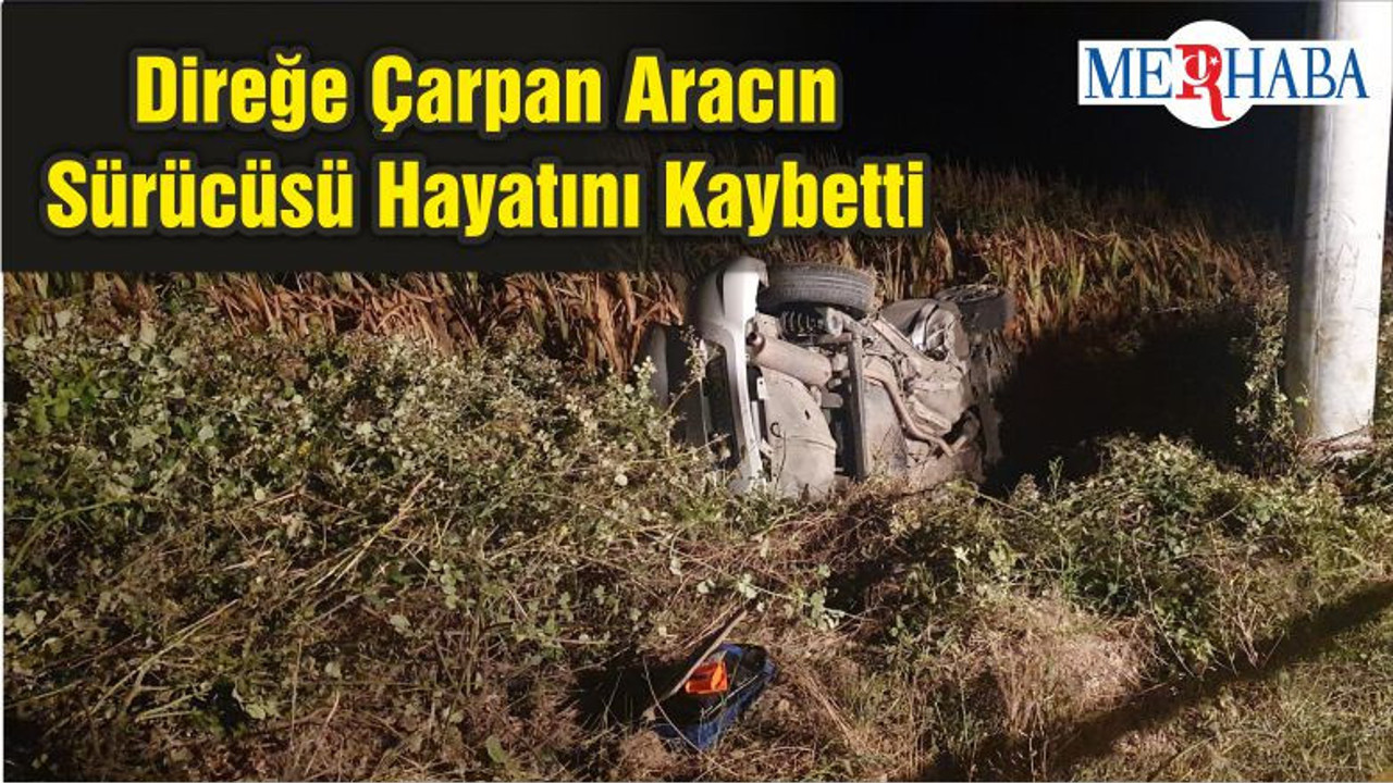 Direğe Çarpan Aracın Sürücüsü Hayatını Kaybetti