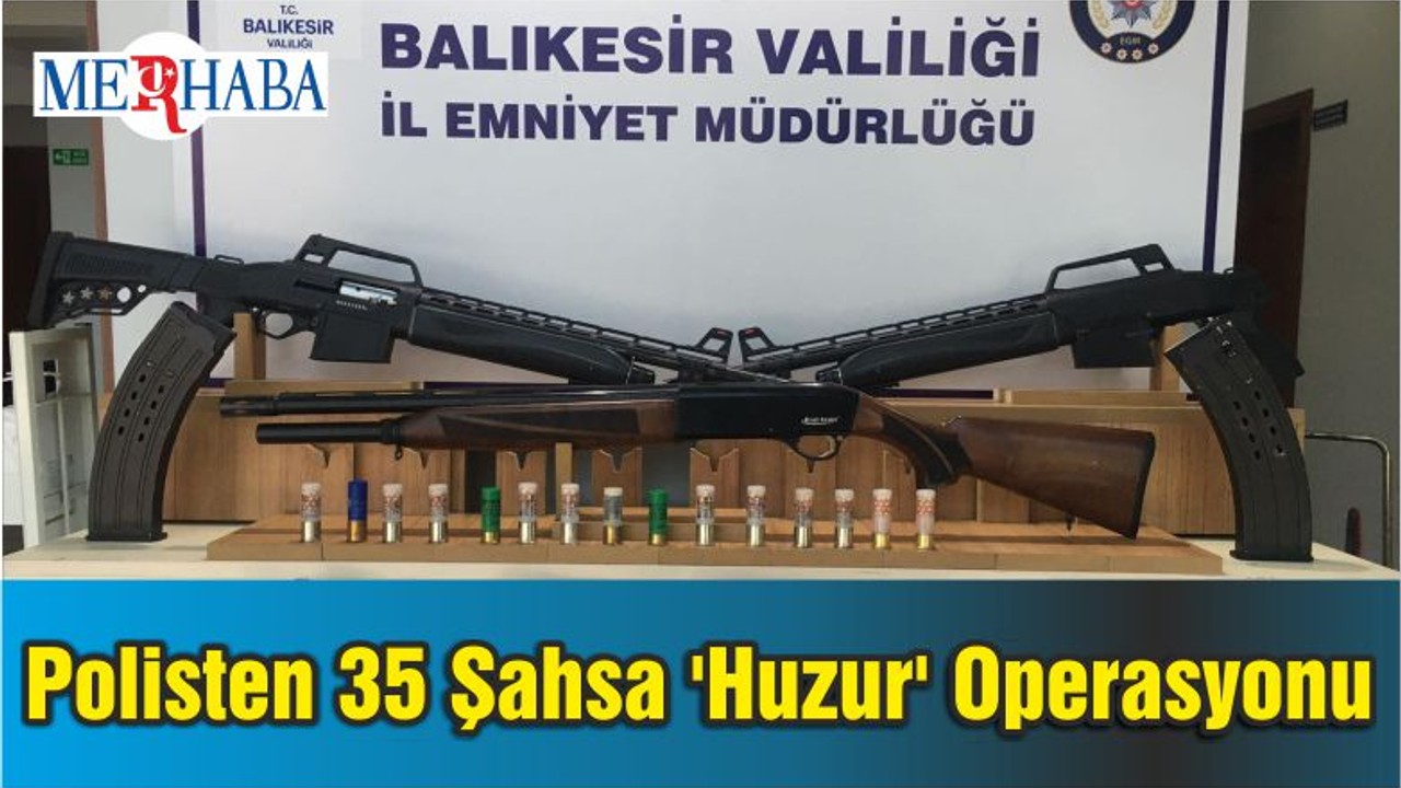 Balıkesir'de Polisten 35 Şahsa 'Huzur' Operasyonu