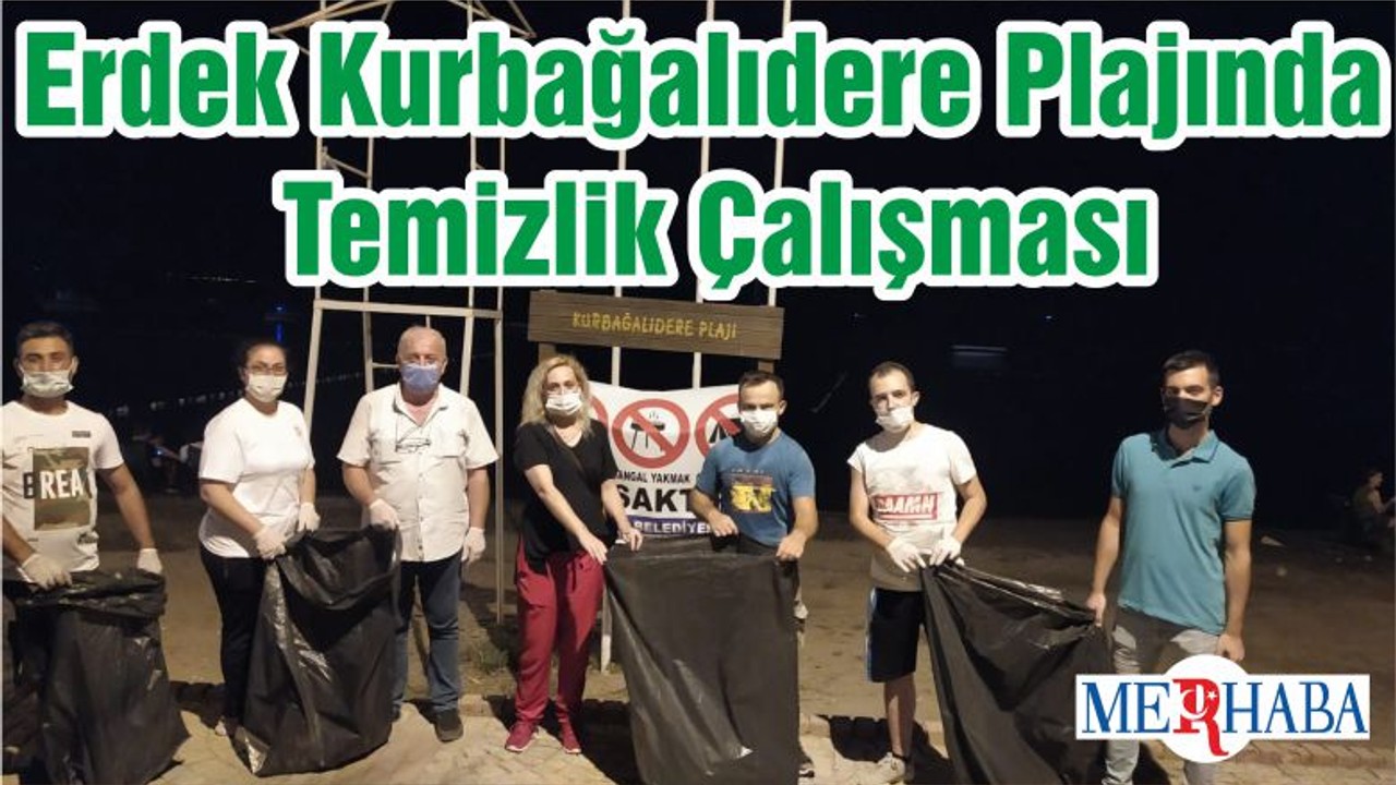 Erdek Kurbağalıdere Plajında Temizlik Çalışması