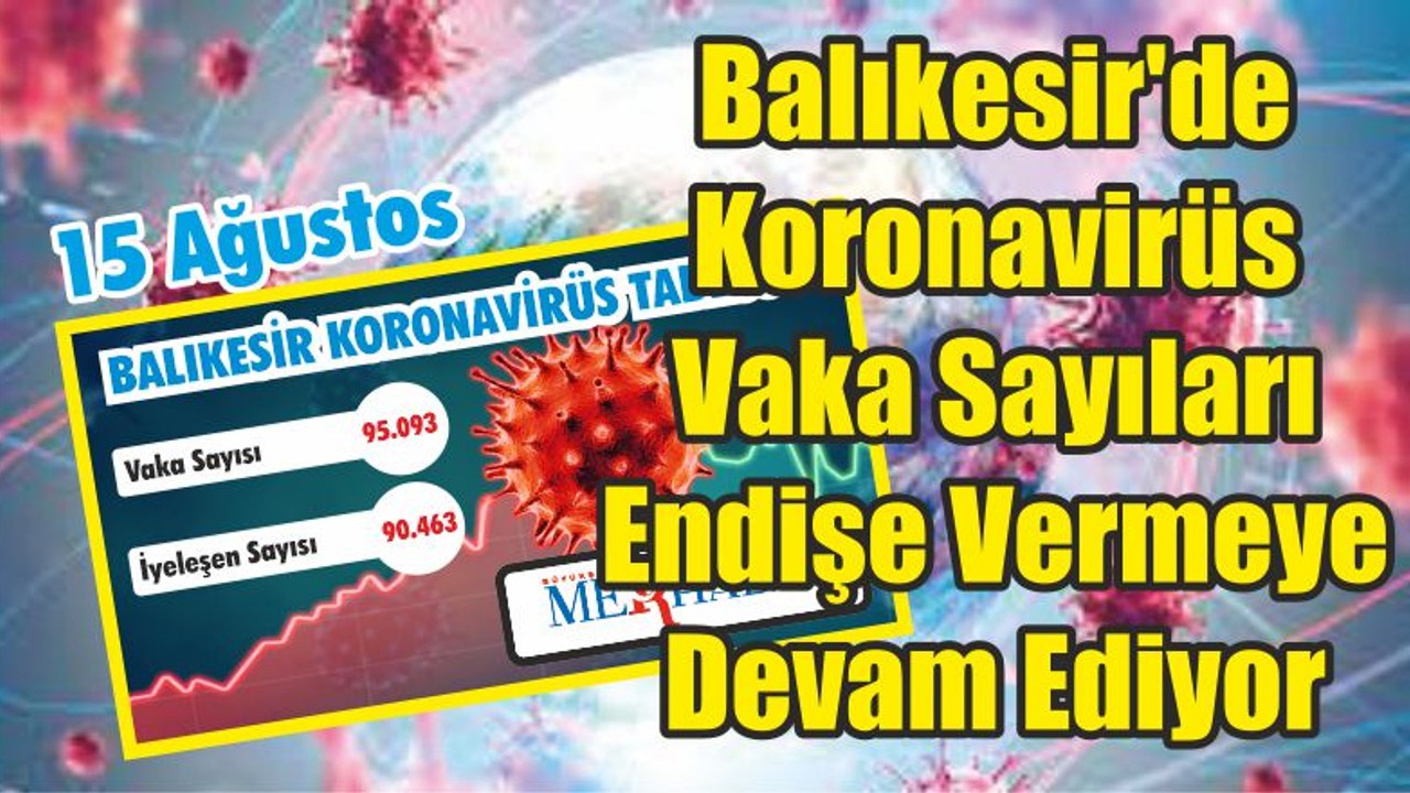 Balıkesir'de Koronavirüs Vaka Sayıları Endişe Vermeye Devam Ediyor