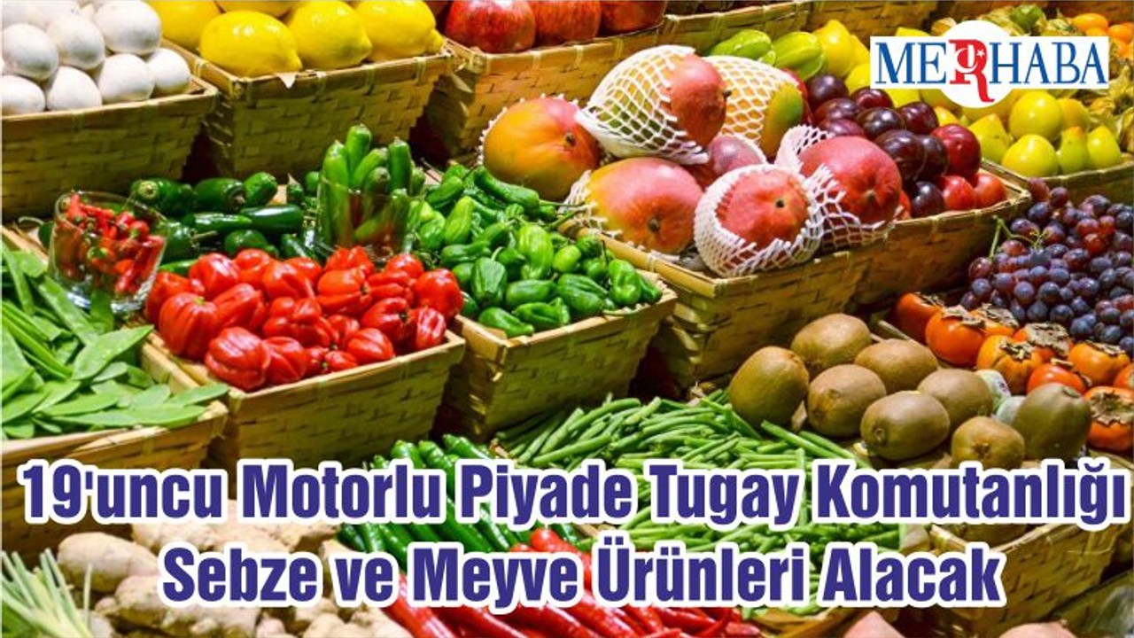 19'uncu Motorlu Piyade Tugay Komutanlığı Sebze ve Meyve Ürünleri Alacak