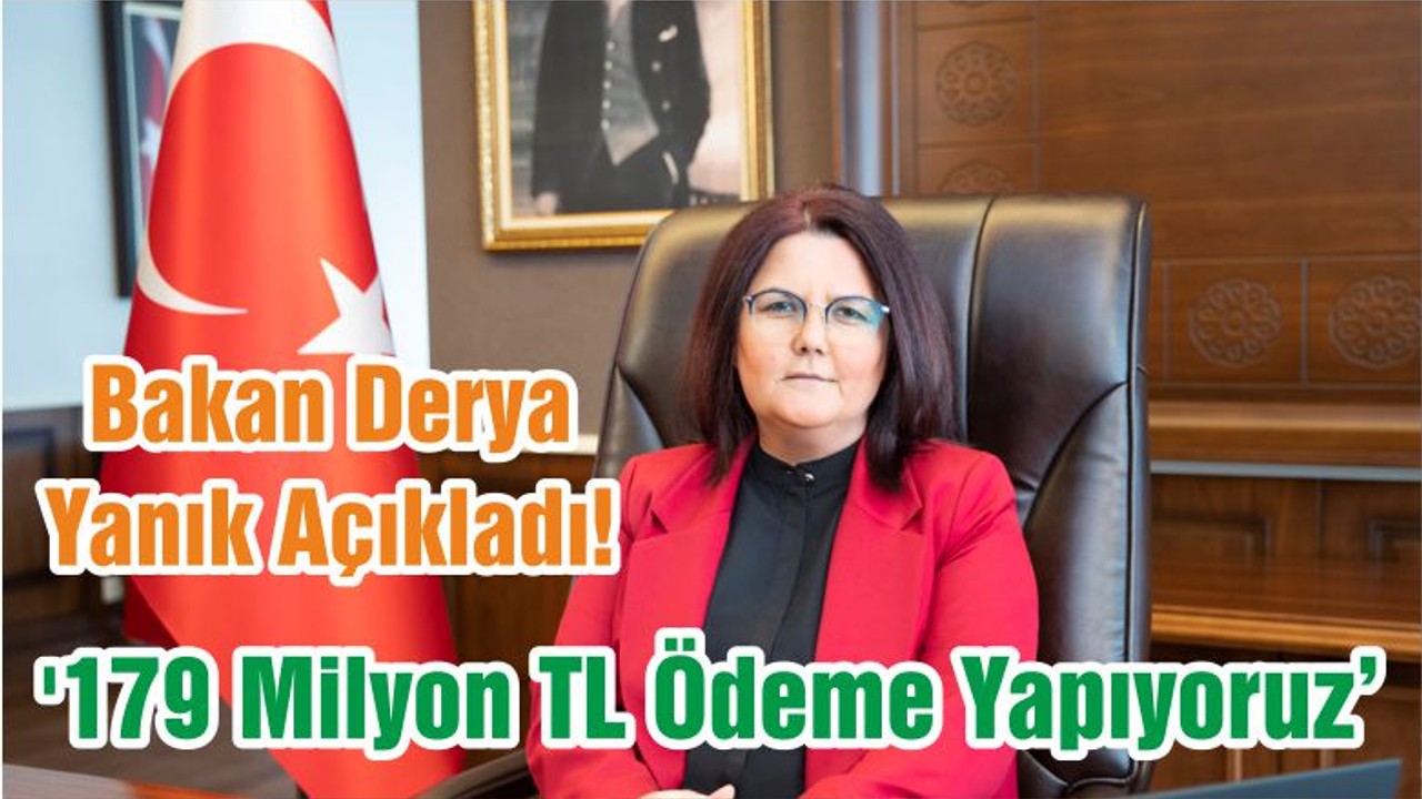 Bakan Derya Yanık Açıkladı! '179 Milyon TL Ödeme Yapıyoruz'