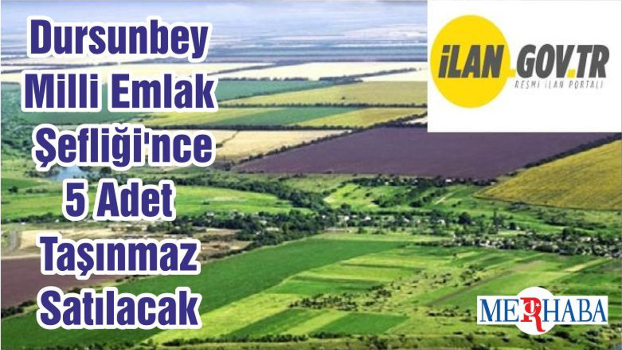 Dursunbey Milli Emlak Şefliği'nce 5 Adet Taşınmaz Satılacak