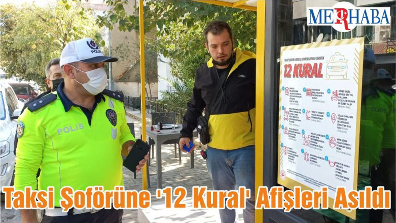 Taksi Şoförüne '12 Kural' Afişleri Asıldı