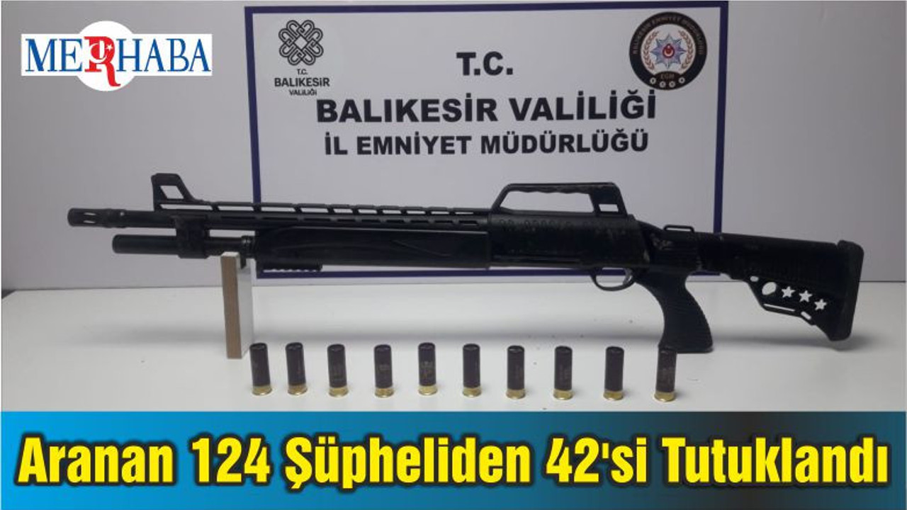 Balıkesir'de Aranan 124 Şüpheliden 42'si Tutuklandı