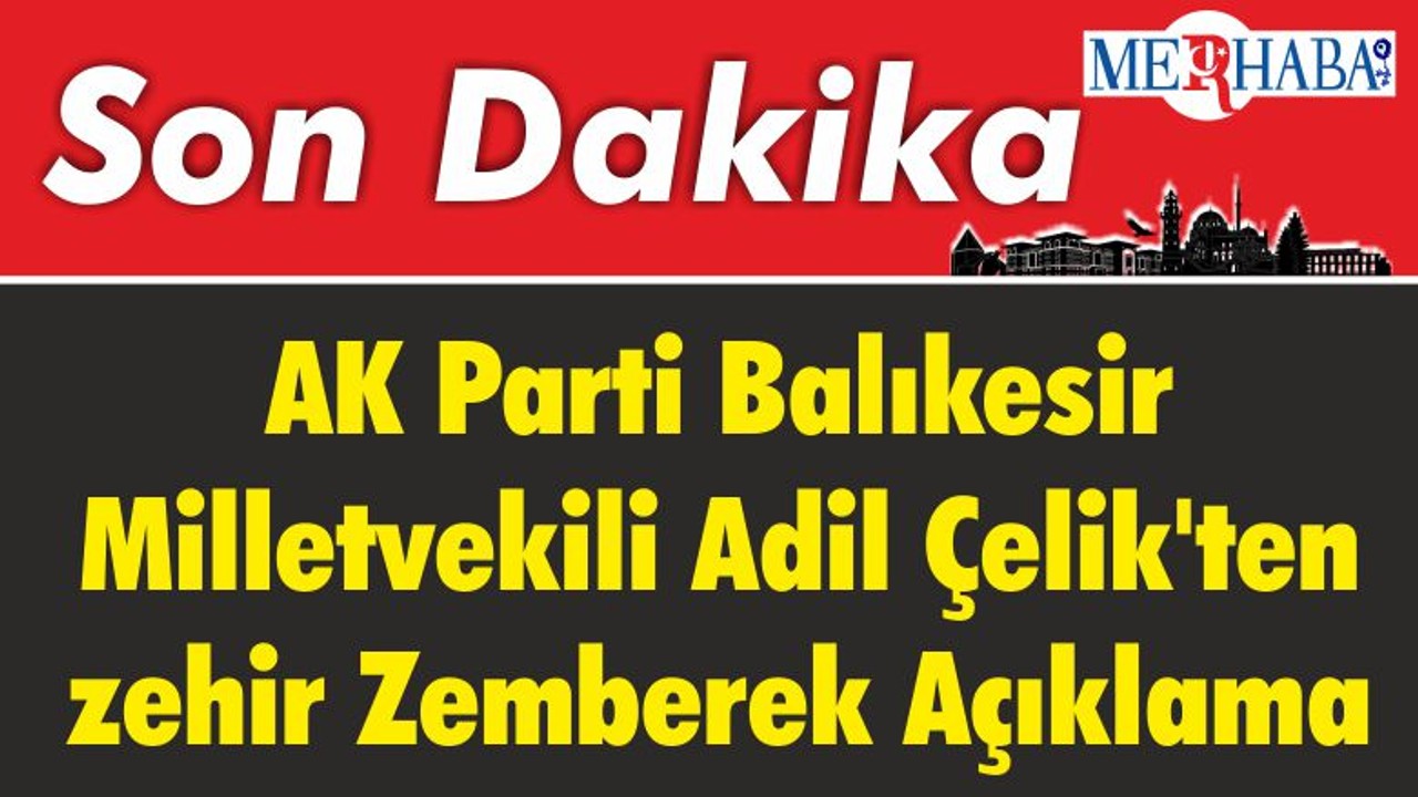 AK Parti Balıkesir Milletvekili Adil Çelik'ten zehir Zemberek Açıklama