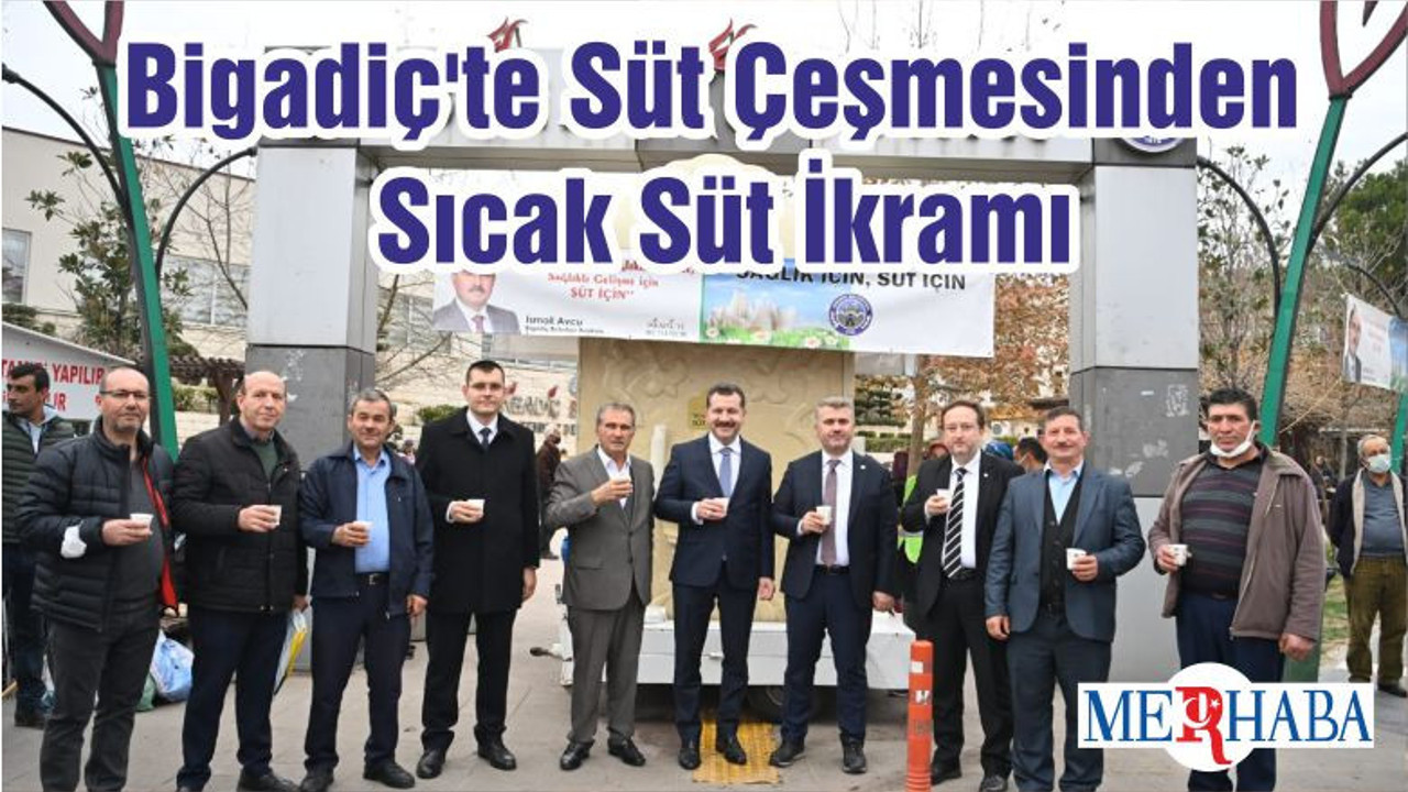 Bigadiç'te Süt Çeşmesinden Sıcak Süt İkramı