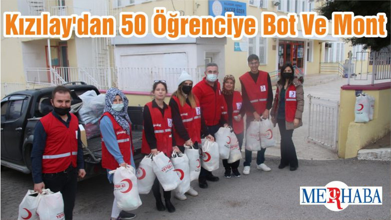 Kızılay'dan 50 Öğrenciye Bot Ve Mont