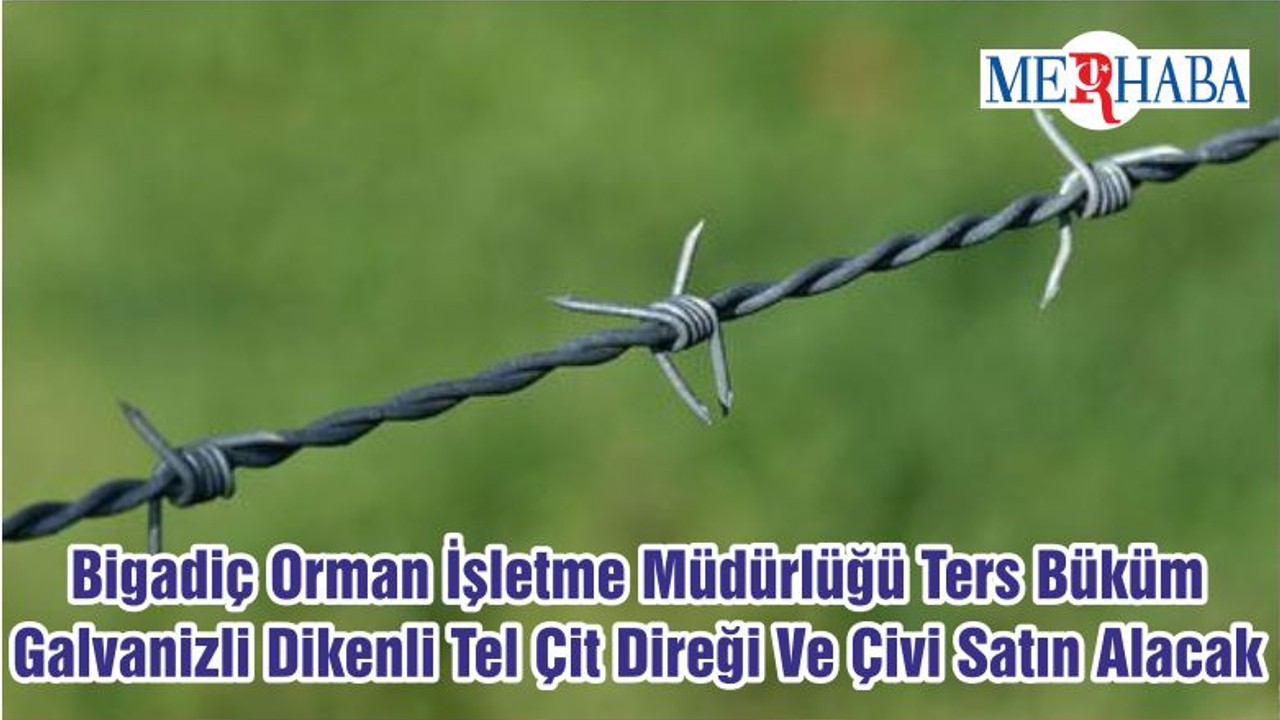 Bigadiç Orman İşletme Müdürlüğü Ters Büküm Galvanizli Dikenli Tel Çit Direği Ve Çivi Satın Alacak