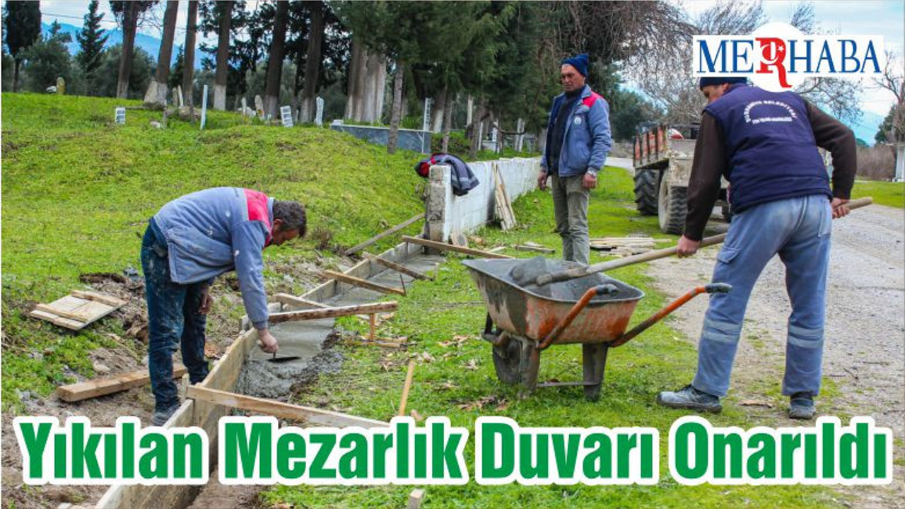 Yıkılan Mezarlık Duvarı Onarıldı