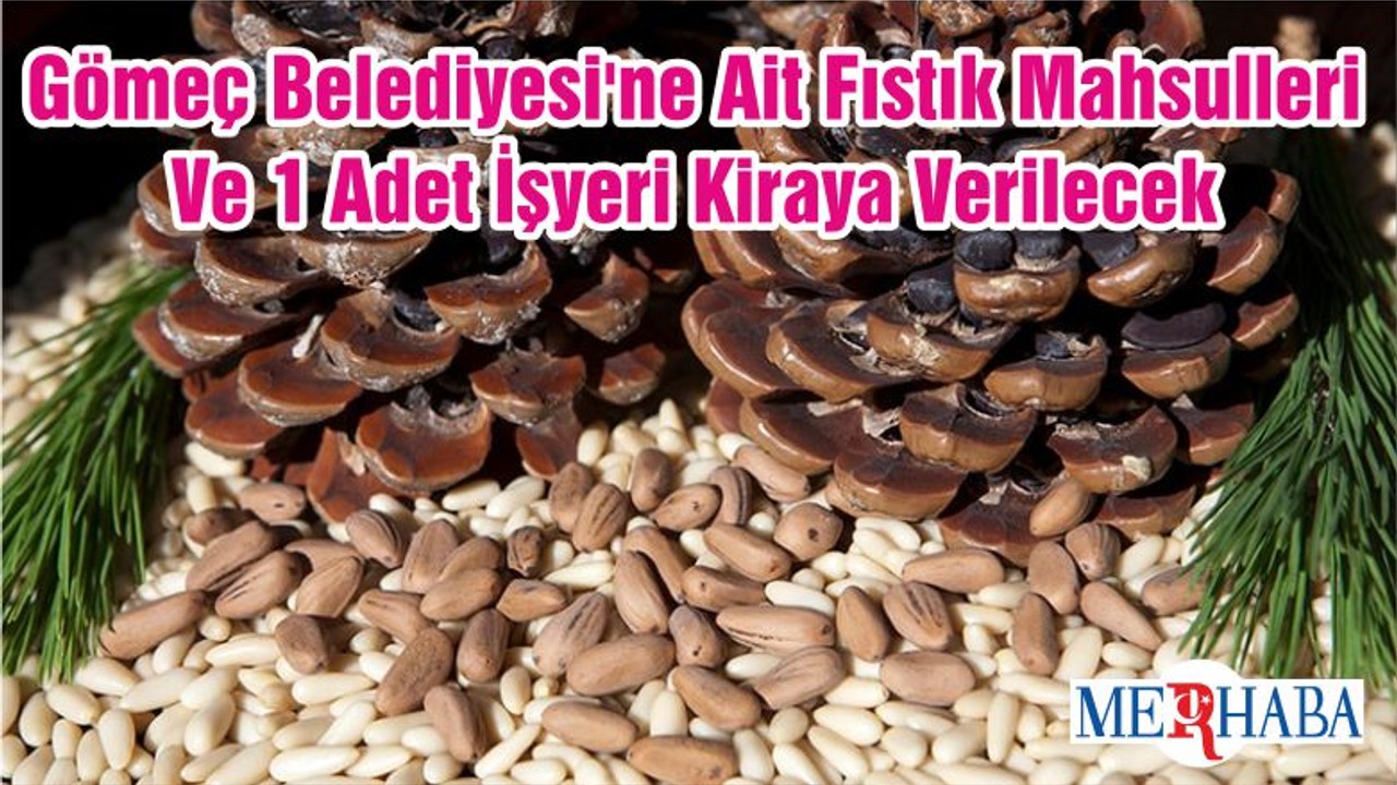 Gömeç Belediyesi'ne Ait Fıstık Mahsulleri Ve 1 Adet İşyeri Kiraya Verilecek