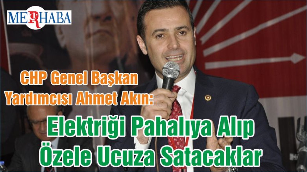 Ahmet Akın: ‘Elektriği Pahalıya Alıp Özele Ucuza Satacaklar’