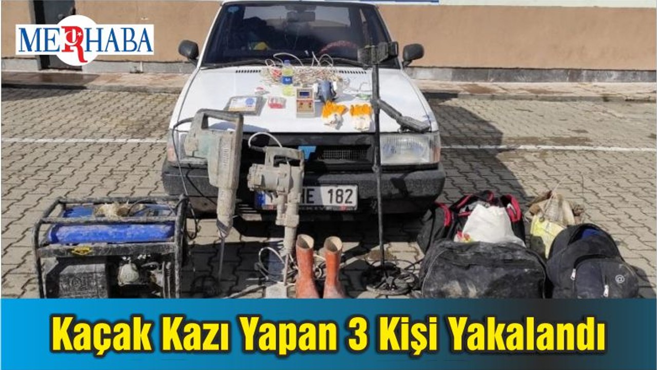 Balıkesir'de Kaçak Kazı Yapan 3 Kişiyi Yakalandılar