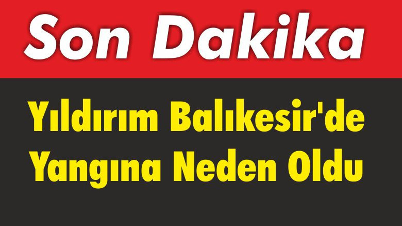 Yıldırım Balıkesir'de Yangına Neden Oldu