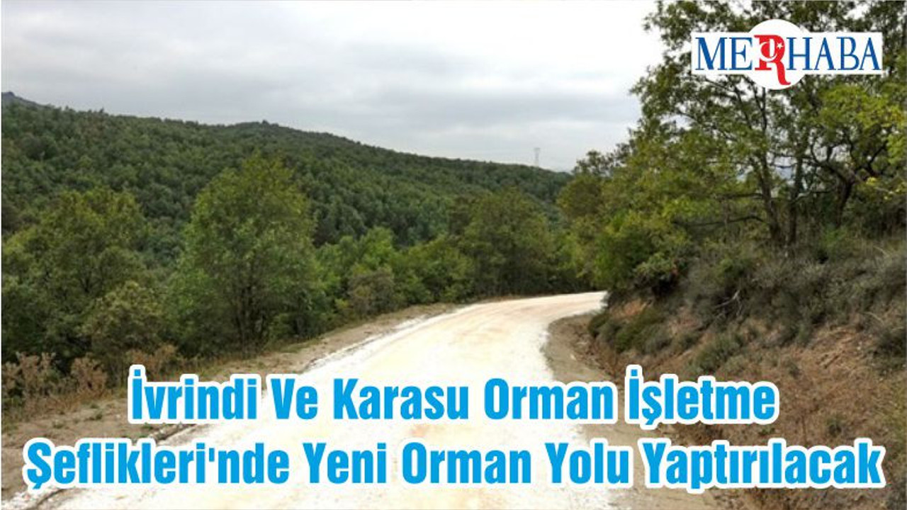 İvrindi Ve Karasu Orman İşletme Şeflikleri'nde Yeni Orman Yolu Yaptırılacak