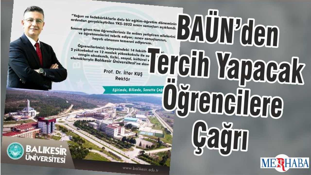 BAÜN’den Tercih Yapacak Öğrencilere Çağrı