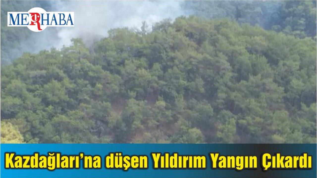 Kazdağları’na düşen Yıldırım Yangın Çıkardı