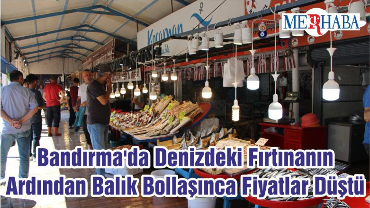 Bandırma'da Denizdeki Fırtınanın Ardından Balık Bollaşınca Fiyatlar Düştü