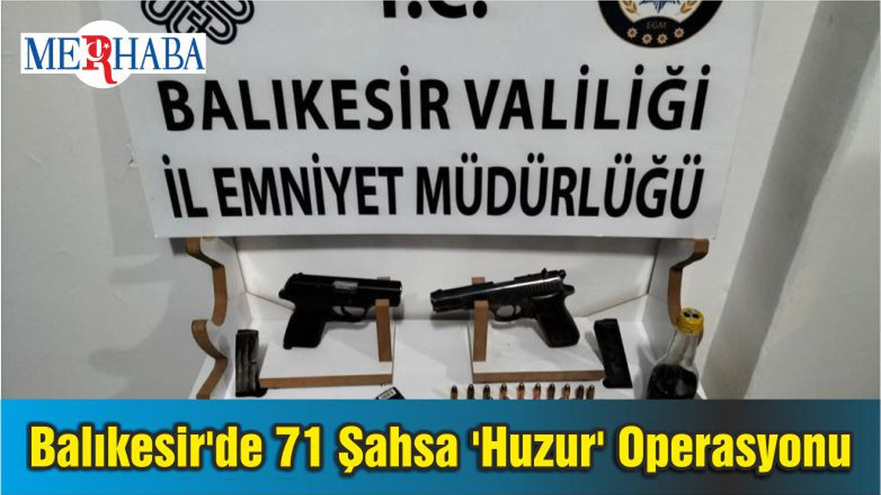 Balıkesir'de 71 Şahsa 'Huzur' Operasyonu