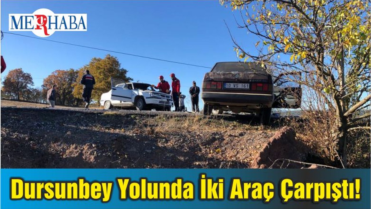 Dursunbey Yolunda İki Araç Çarpıştı!