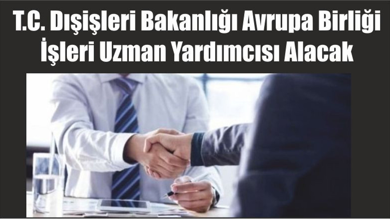 T.C. Dışişleri Bakanlığı Avrupa Birliği İşleri Uzman Yardımcısı Alacak