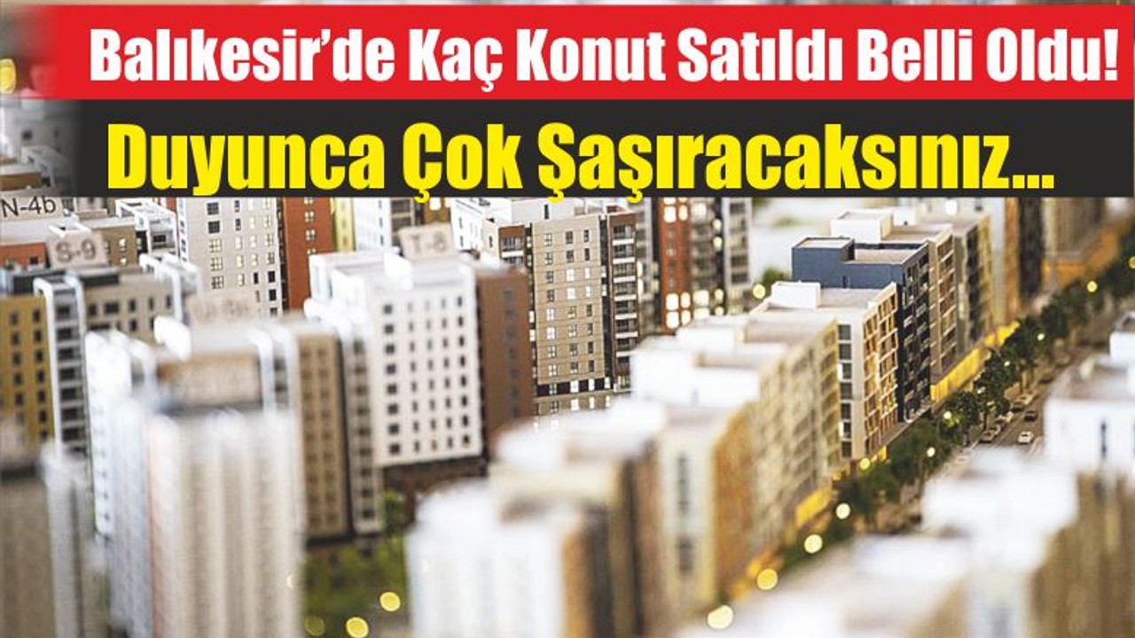 Balıkesir’de Kaç Konut Satıldı Belli Oldu! Duyunca Çok Şaşıracaksınız…