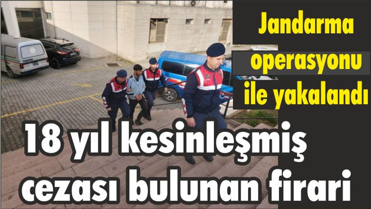 18 yıl kesinleşmiş cezası bulunan firari, Jandarma operasyonu ile yakalandı