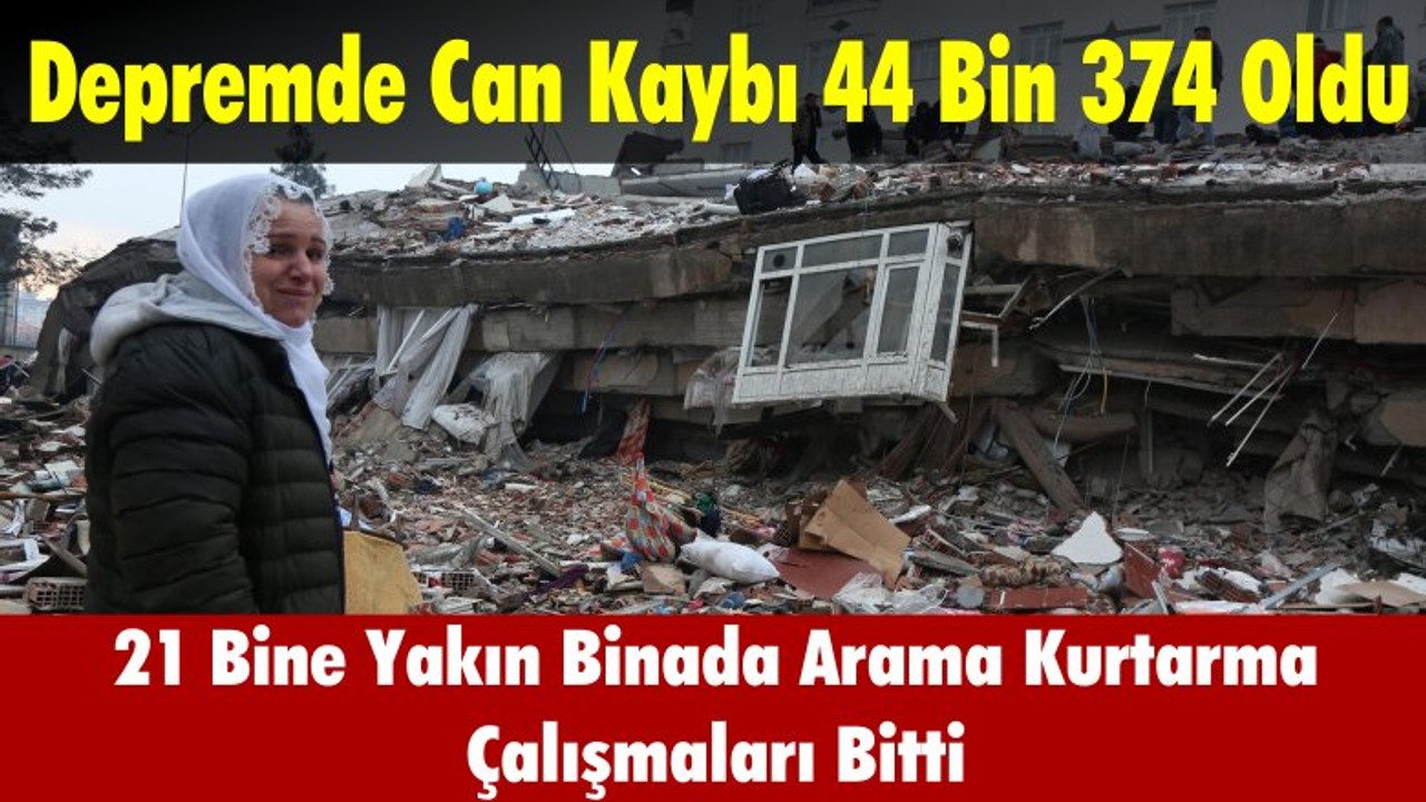 Depremde Can Kaybı 44 Bin 374 Oldu