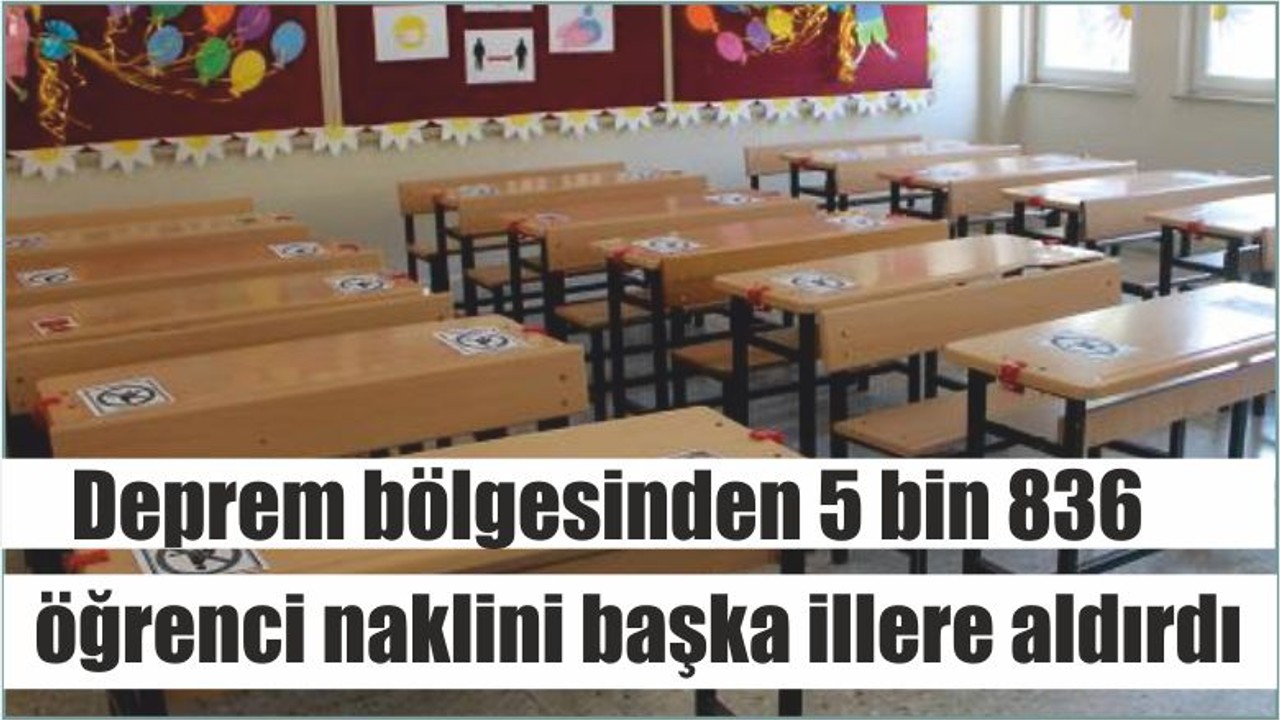 Deprem bölgesinden 5 bin 836 öğrenci naklini başka illere aldırdı
