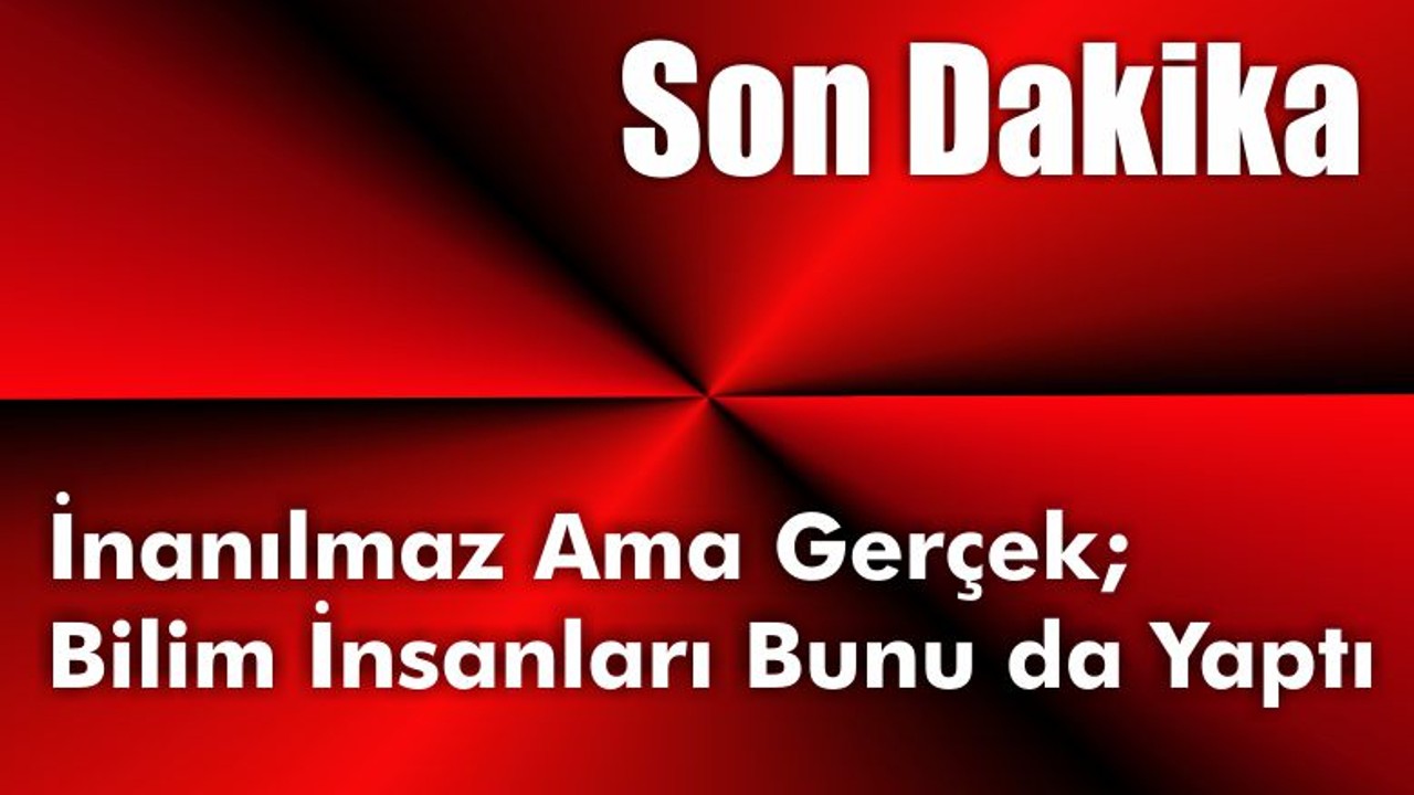 Bilim İnsanları Bunu da Yaptı