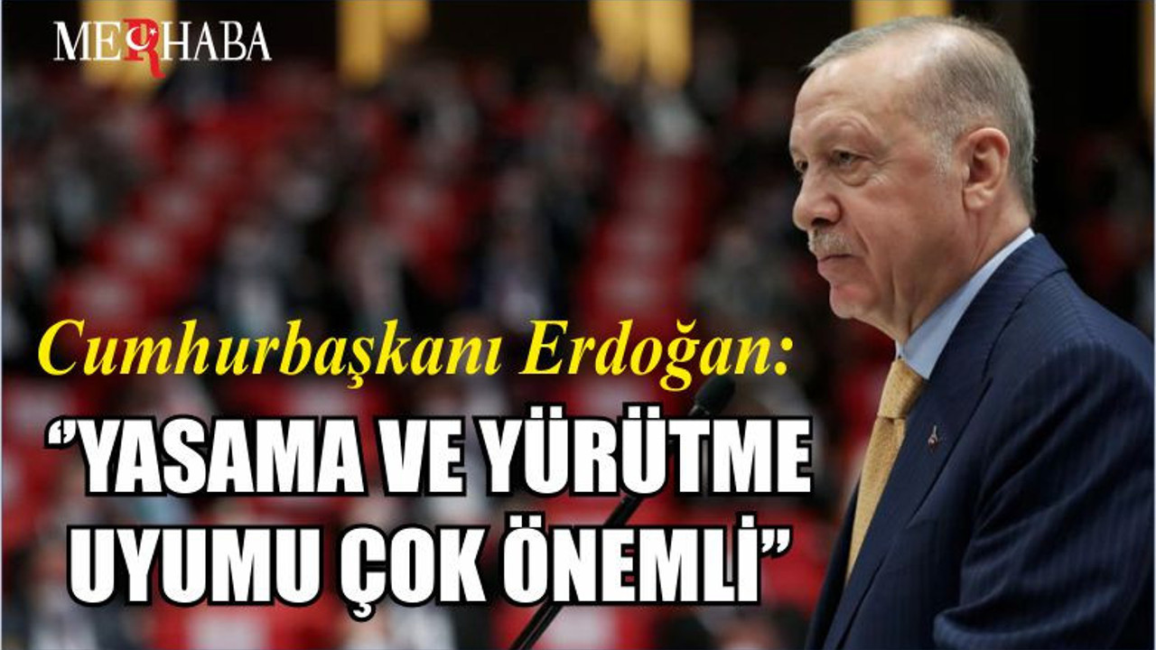 Cumhurbaşkanı Erdoğan: ‘’YASAMA VE YÜRÜTME UYUMU ÇOK ÖNEMLİ’’