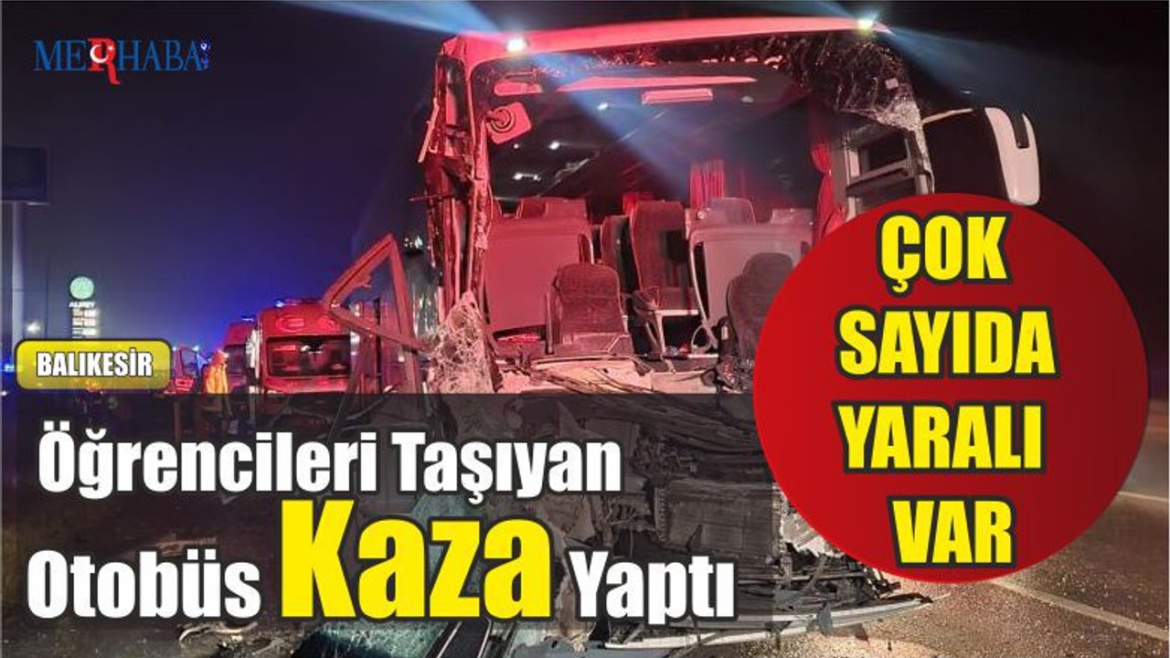 Öğrencileri Taşıyan Otobüs Kaza Yaptı