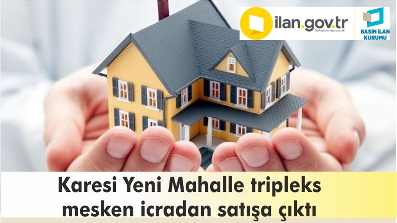 Karesi Yeni Mahalle'de tripleks mesken icradan satılık